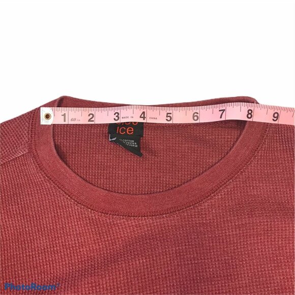 Bleu Ice Mens Sz XXL Shirt Waffle Knit Long Sleeve Crewneck Red New Without Tags - Picture 5 of 11